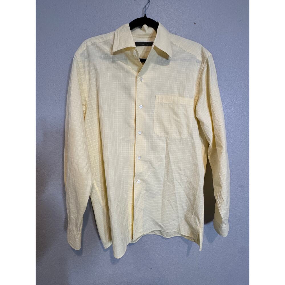 Ermenegildo Zegna button down shirt M, 100% cotton, business casual, yellow